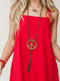 Peace and Love Leather Studded Necklace