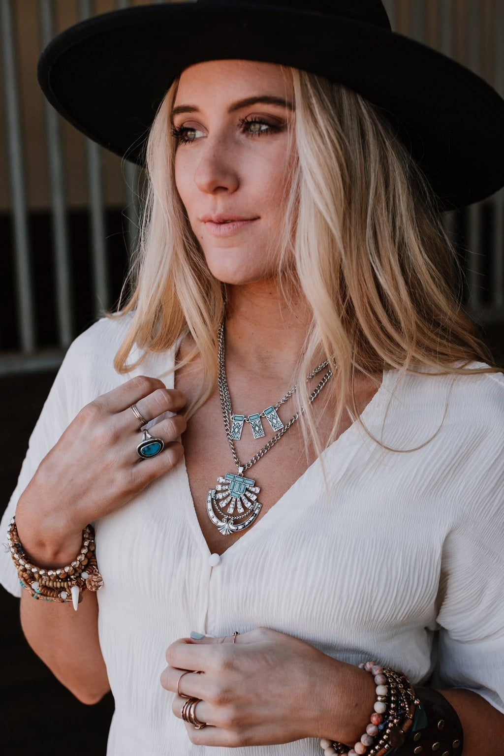 Spring Sun Necklace - Turquoise