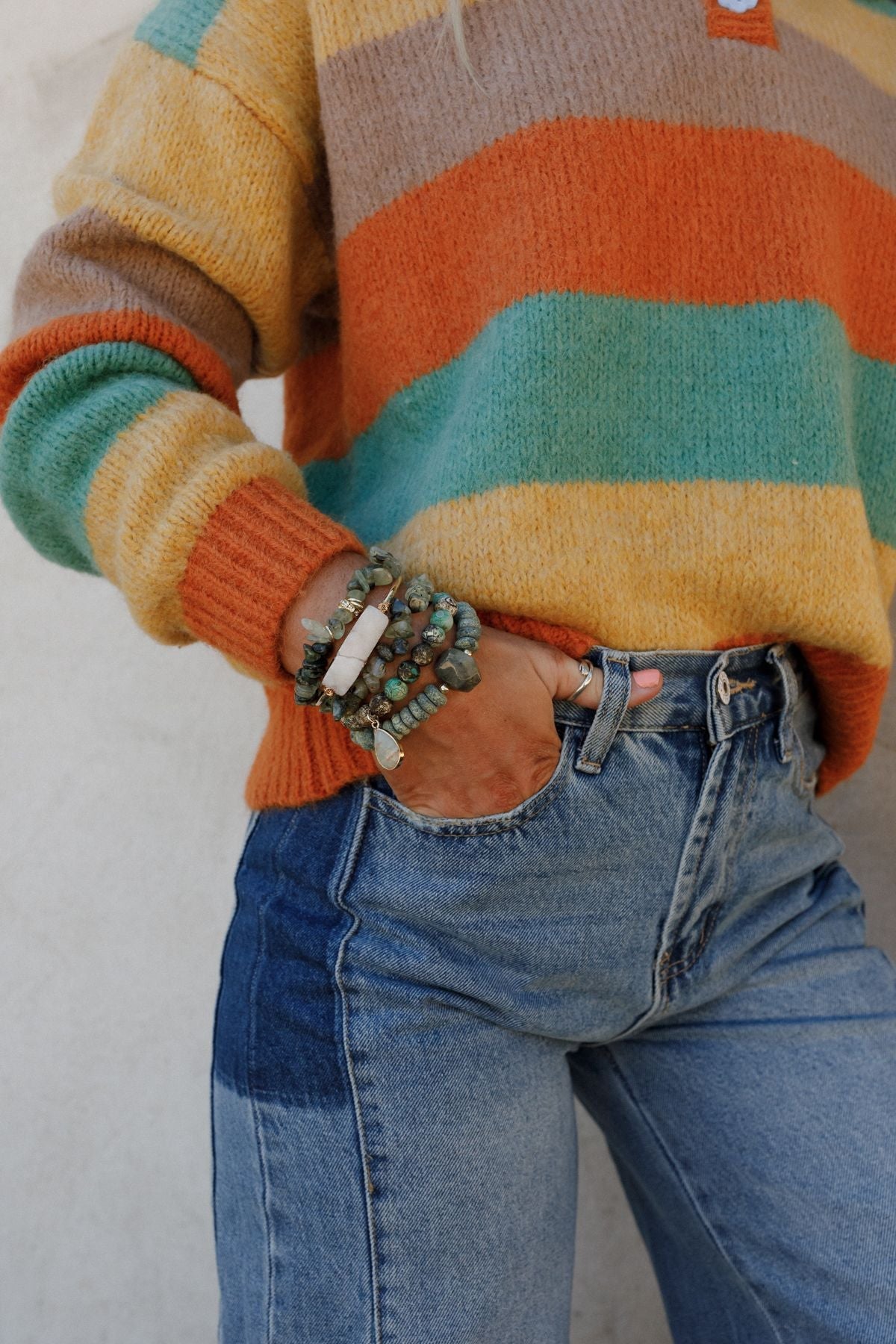 Elyse Bracelet Set - Green Multi - Pre Order