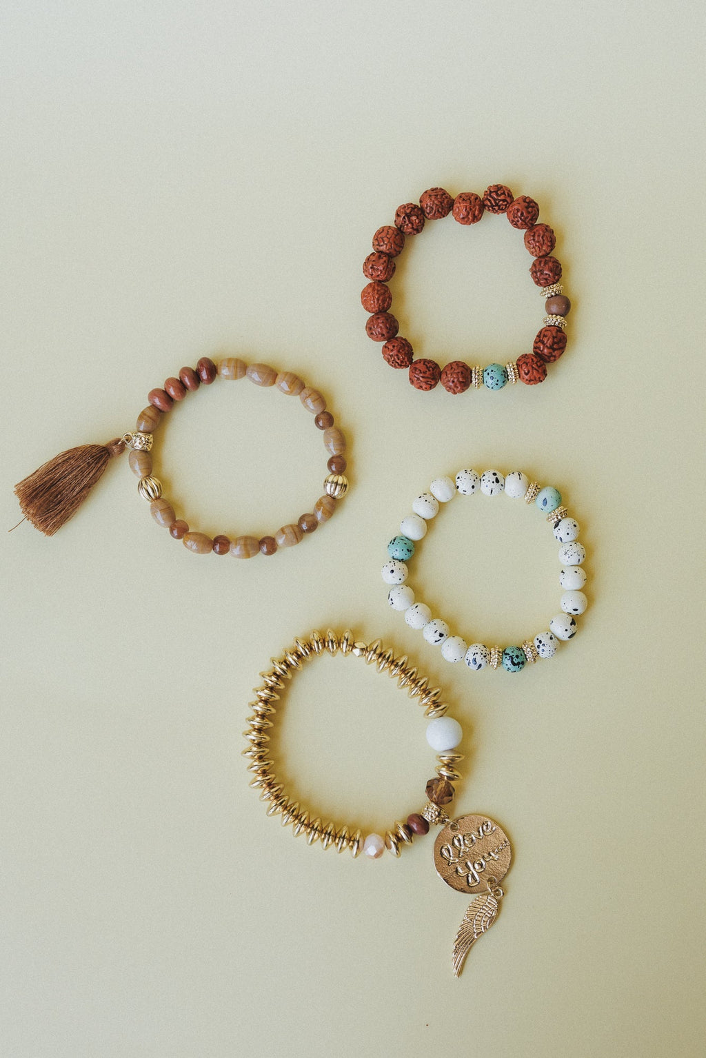 Golden Verse Bracelet Set - Brown