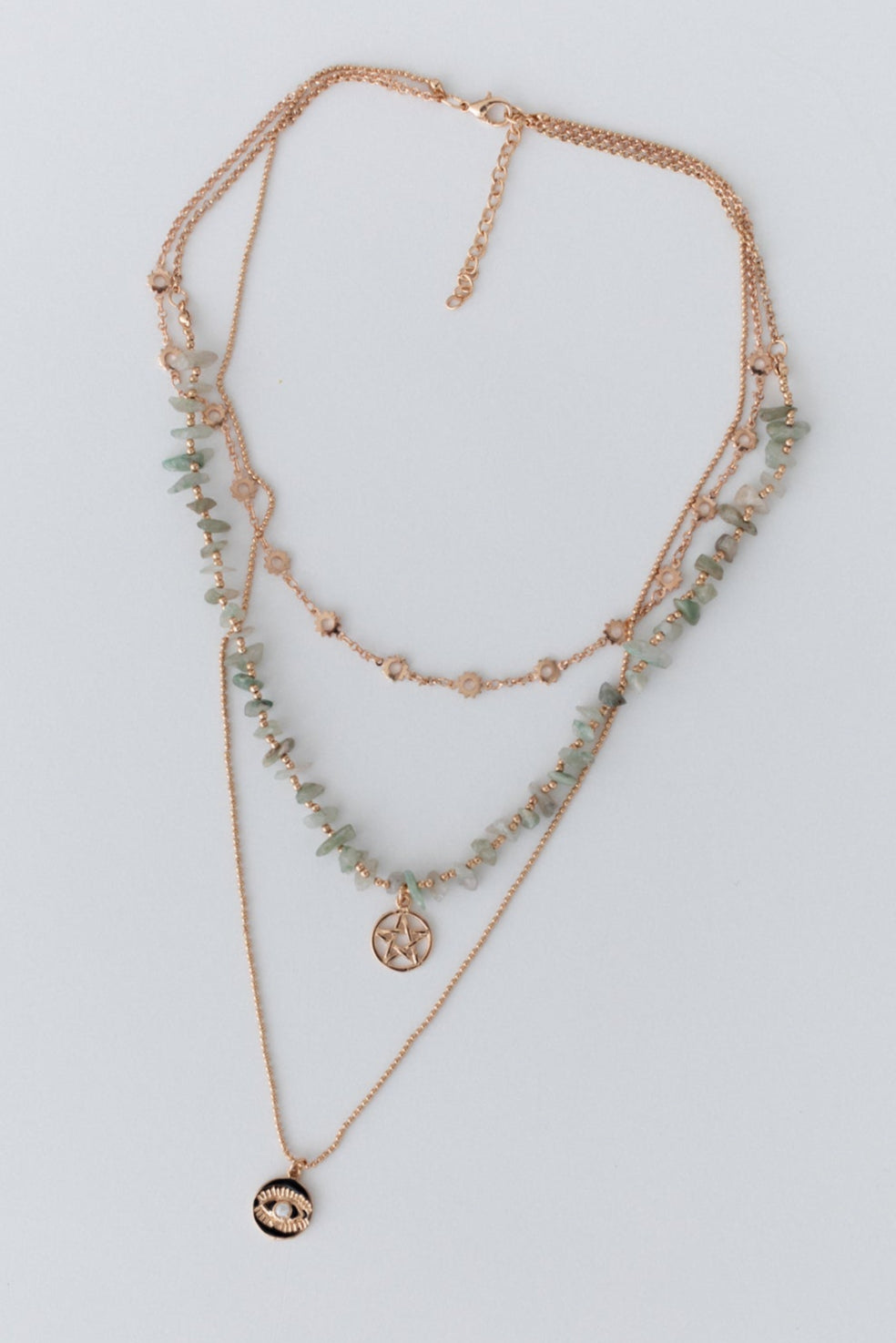 Emerald Whisper Layered Necklace - Gold