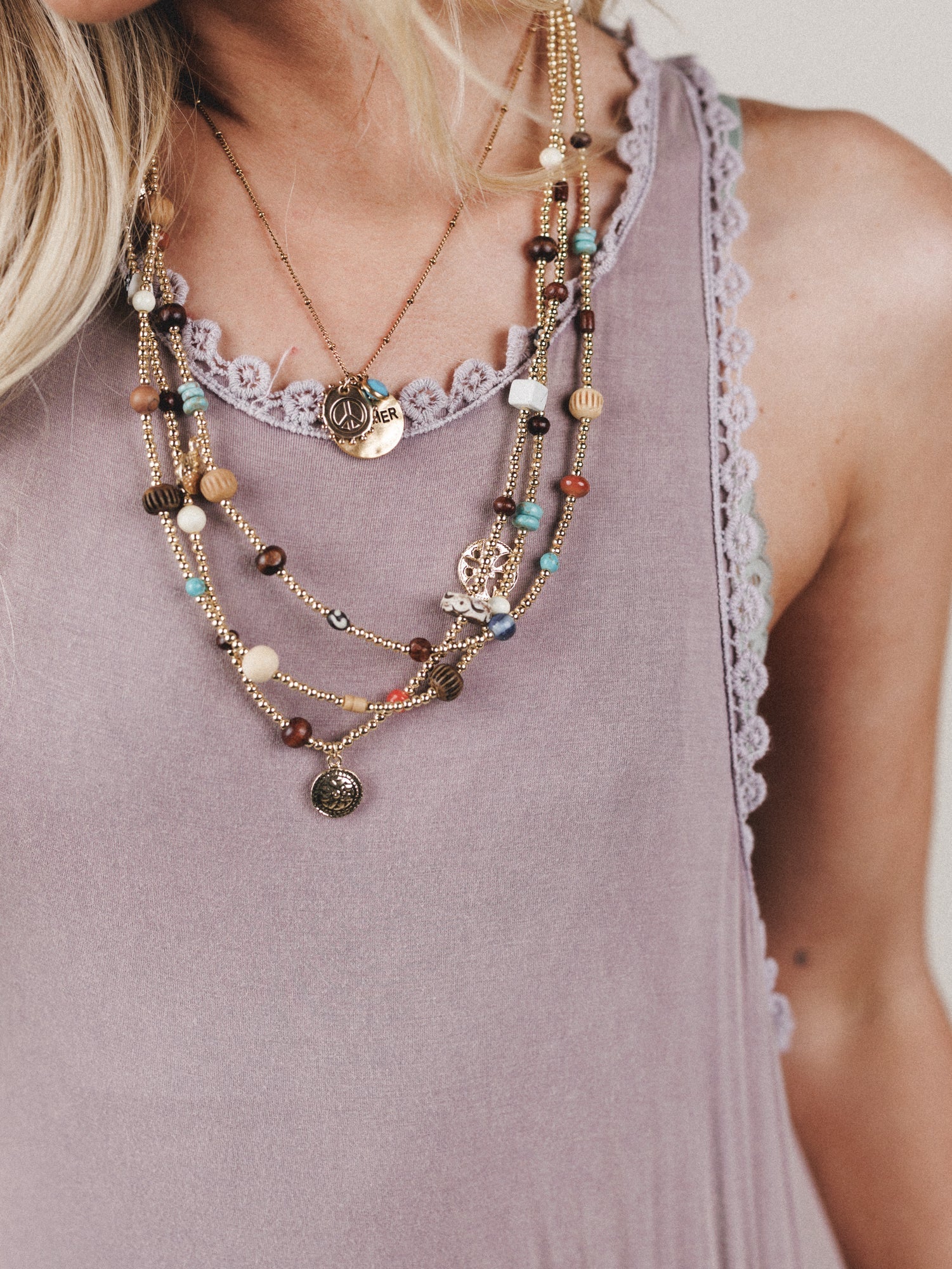 Lost And Found Layered Necklace - Gold Multi