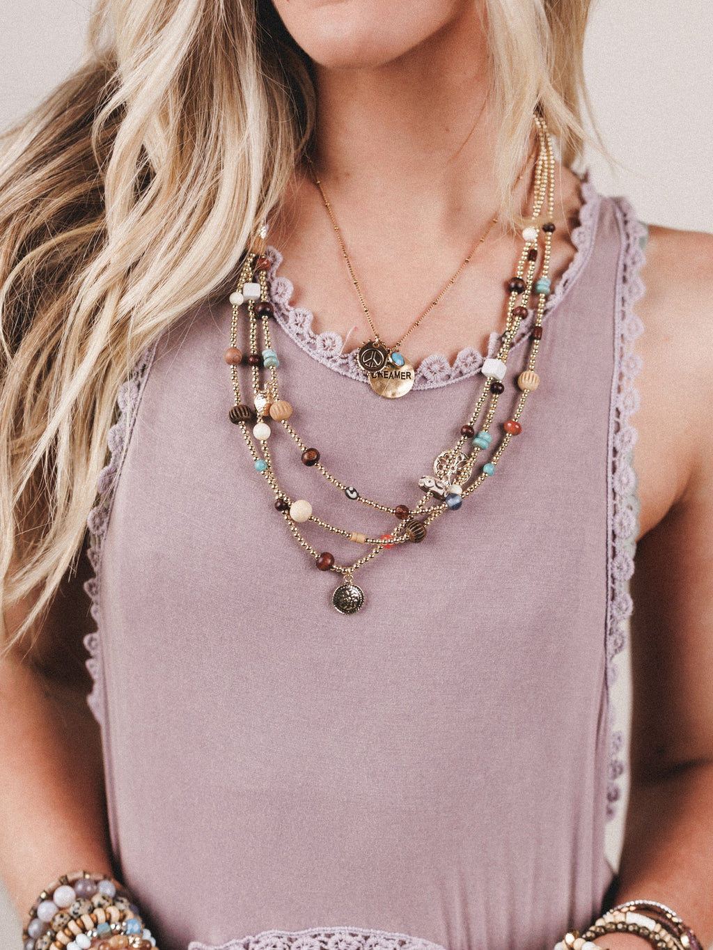 Lost And Found Layered Necklace - Gold Multi