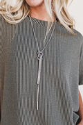 Horizon Drop Necklace - Silver