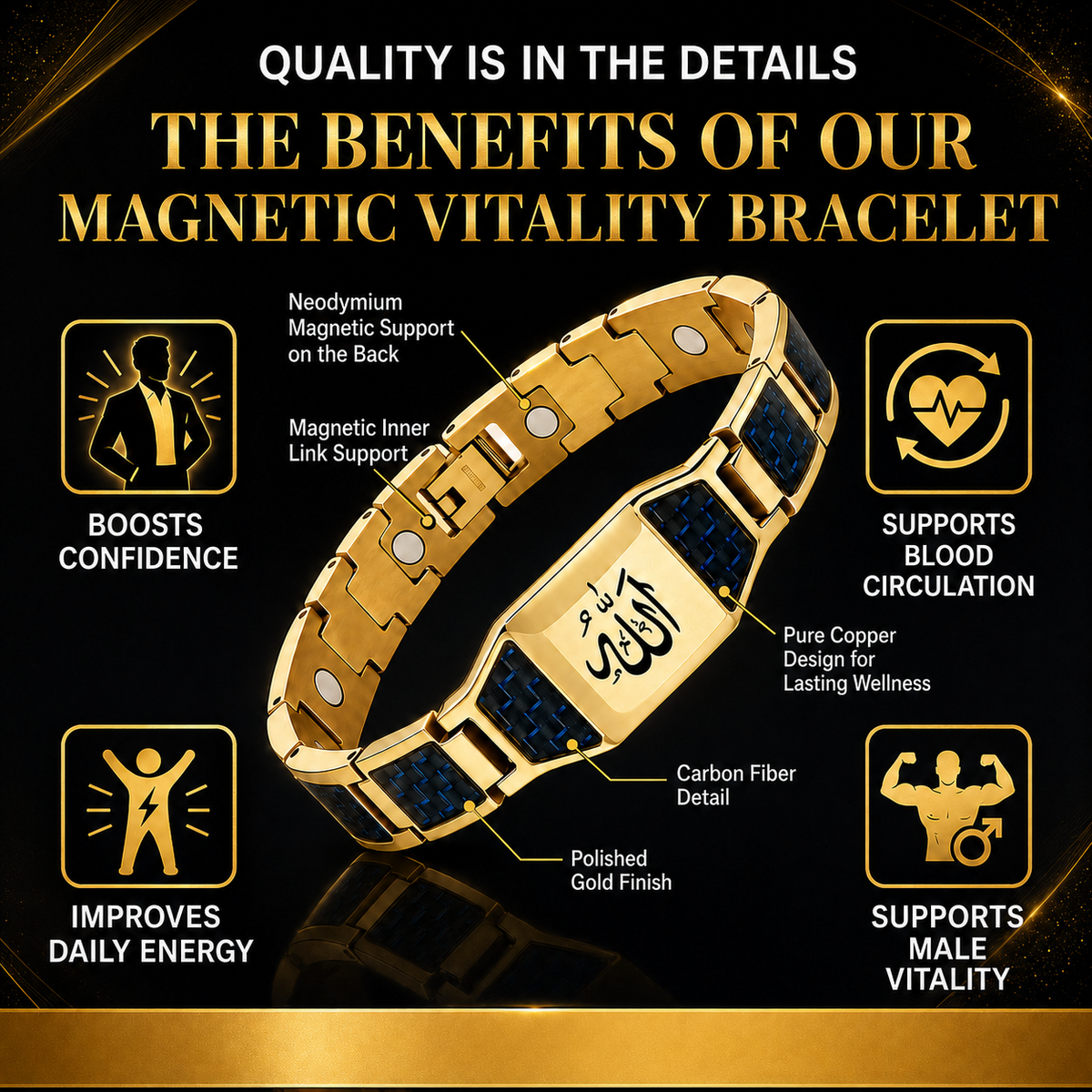 Men’s Strength & Vitality Bracelet💯Upgrade Your Energy, Style, and Confidence