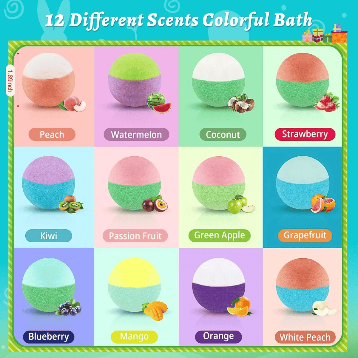 🔥 Natural Bath Bombs for Kids with Mega Bubbles & Surprise Inside🫧12 pcs[1 Box]