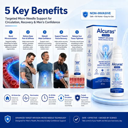 Alcuras™ 0.05mm Target-Infusion Micro-Needle Roller — Restores Tissue Health, Enhances Rigidity & Stamina, Relieves Muscle & Joint Discomfort