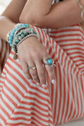 Whimsical Square Ring - Turquoise
