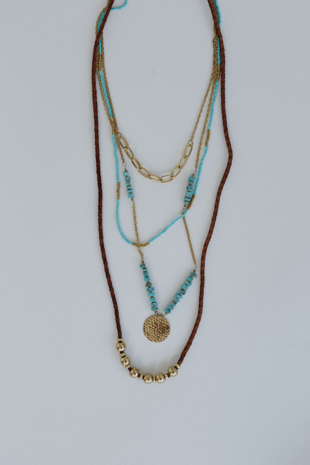 Enchanted Earth Layered Necklace - Turquoise