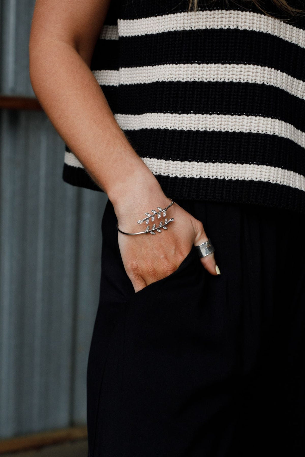Asteria Leaf Cuff - Silver