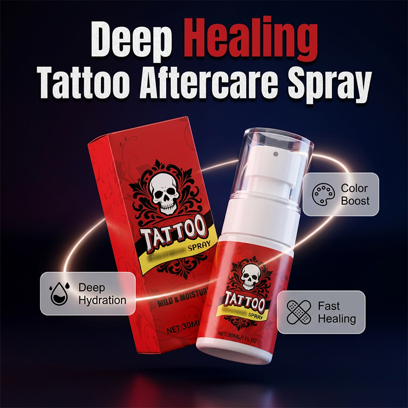 Tattoo aftercare spray – ultra-fine mist, hydrates, revives ink vibrancy. 50% OFF! 🎨