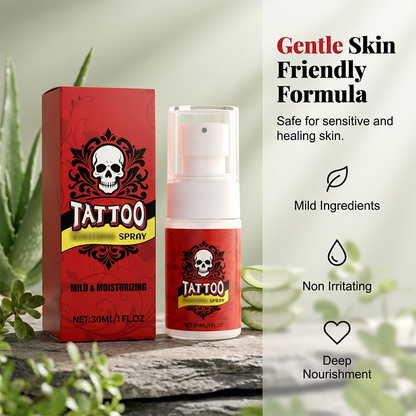 Tattoo aftercare spray – ultra-fine mist, hydrates, revives ink vibrancy. 50% OFF! 🎨