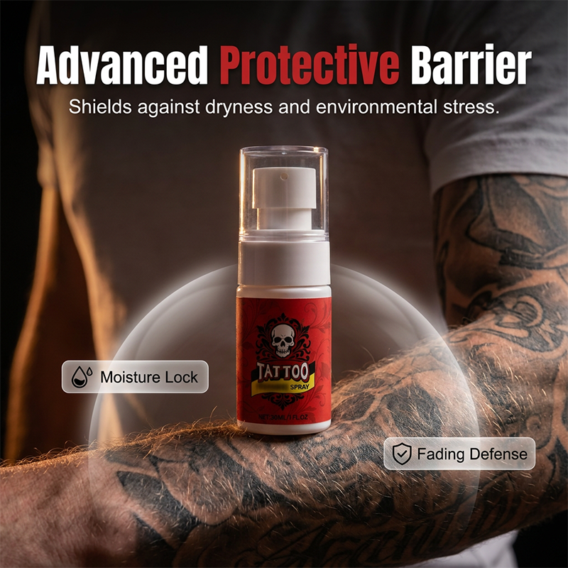 Tattoo aftercare spray – ultra-fine mist, hydrates, revives ink vibrancy. 50% OFF! 🎨