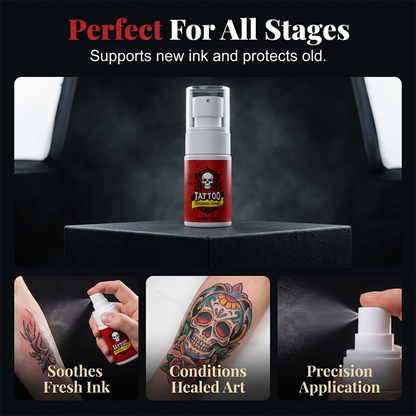 Tattoo aftercare spray – ultra-fine mist, hydrates, revives ink vibrancy. 50% OFF! 🎨