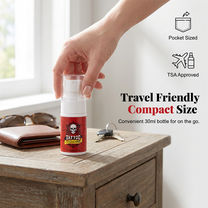 Tattoo aftercare spray – ultra-fine mist, hydrates, revives ink vibrancy. 50% OFF! 🎨