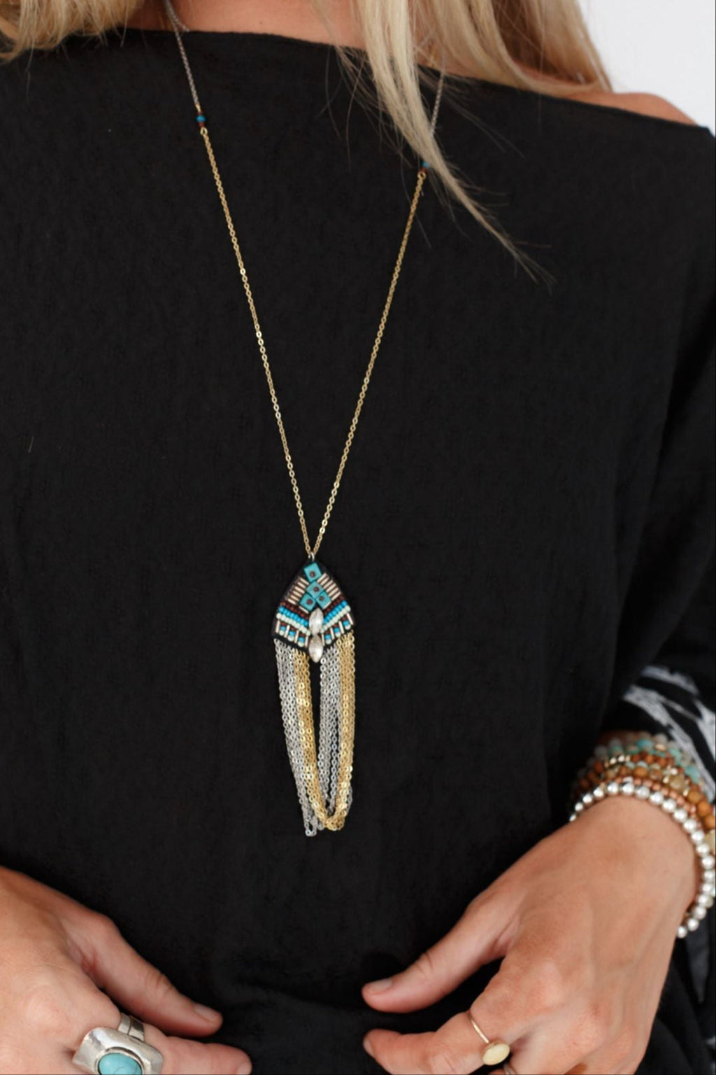 By Sea Medallion Necklace - Turquoise