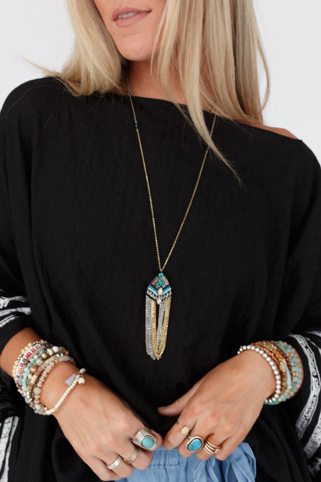 By Sea Medallion Necklace - Turquoise